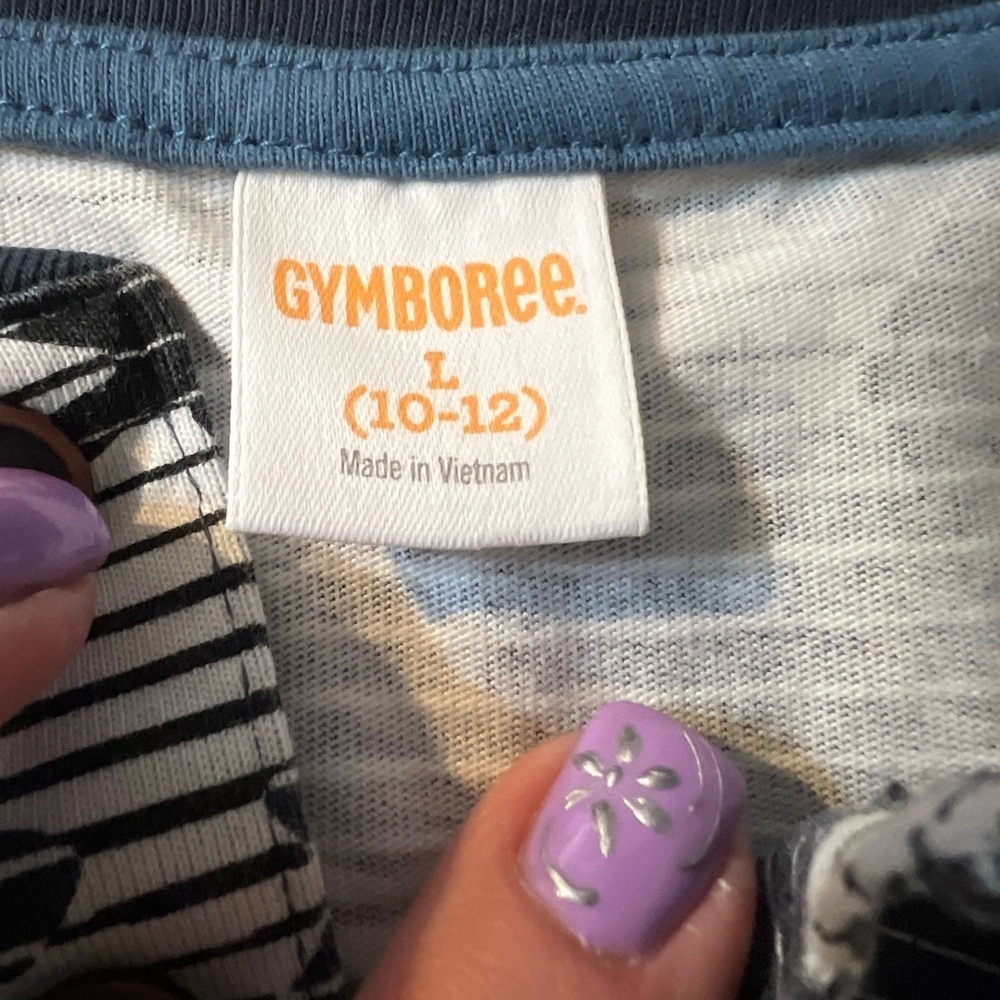 VINTAGE GYMBOREE BOYS SZ 10/12 LONG SLEEVED GRAY AND WHITE CAMO SHIRT - Picture 6 of 8